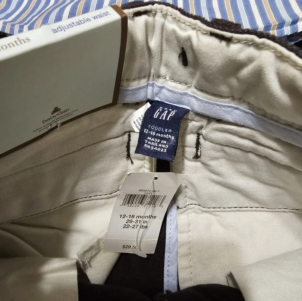 Y2K Baby Gap 12–18M Dress Shirt‎ & Brown Pants Outfit Set NWT Brannan Bear